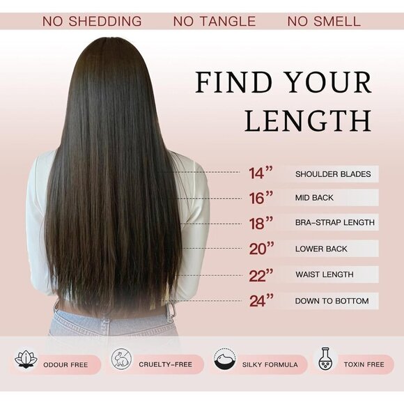Real Human Hair Extensions Clip Ins 16 Inch Dark Brown 7 Pcs Seamless main image 9